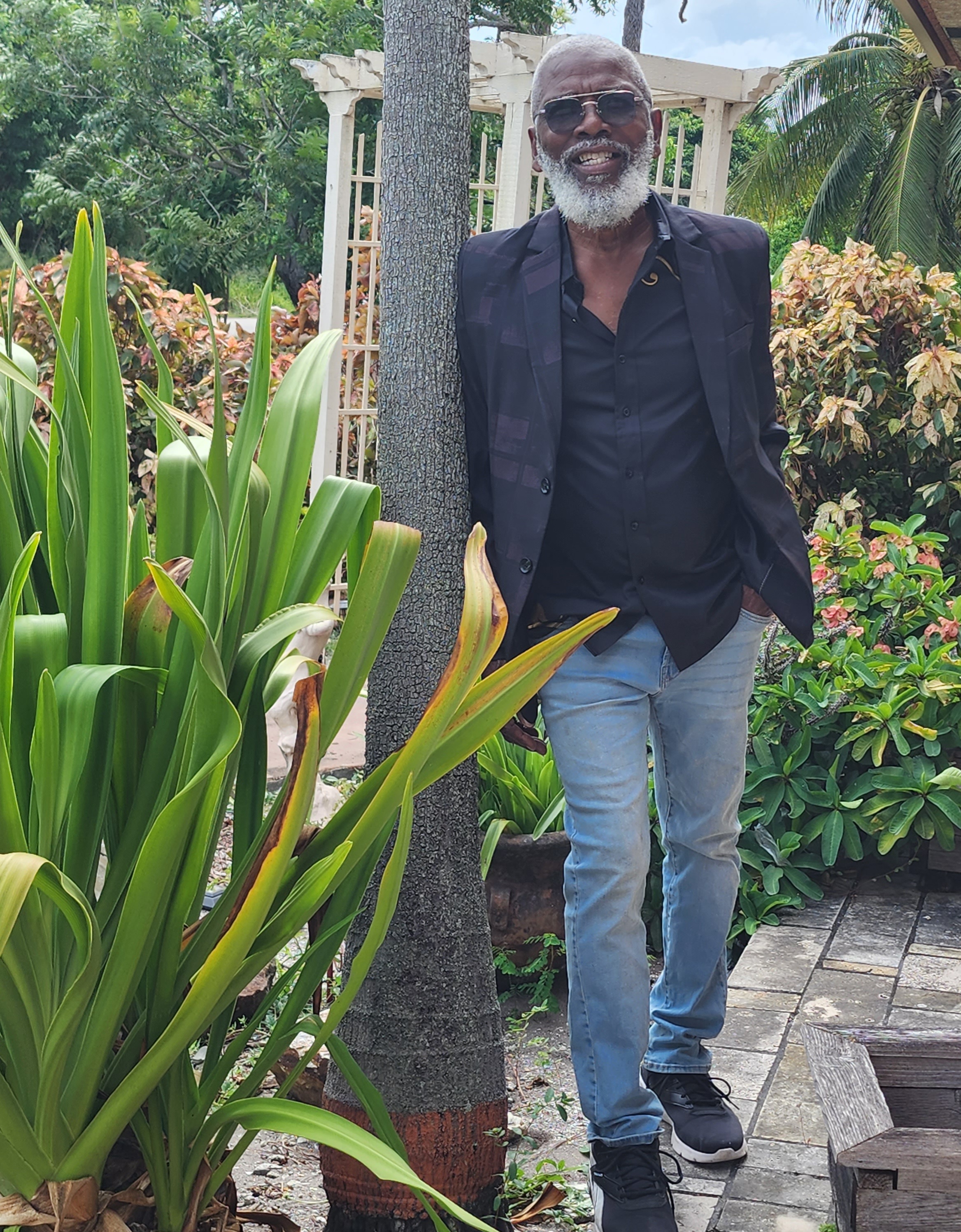Dr. Thompson in the garden